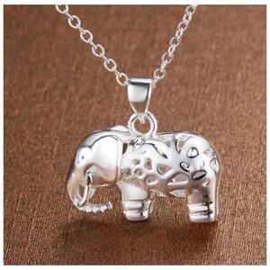 Elephant - Necklace - Silver - 18"